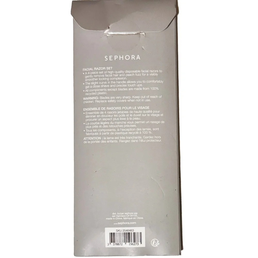 NEW - 4PC SEPHORA Skincare Facial Razor Set Precision Hair Removal. - Picture 3 of 3
